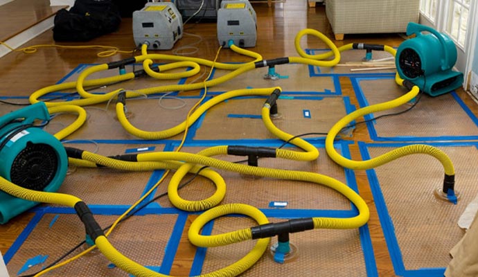 Water damage restoration process